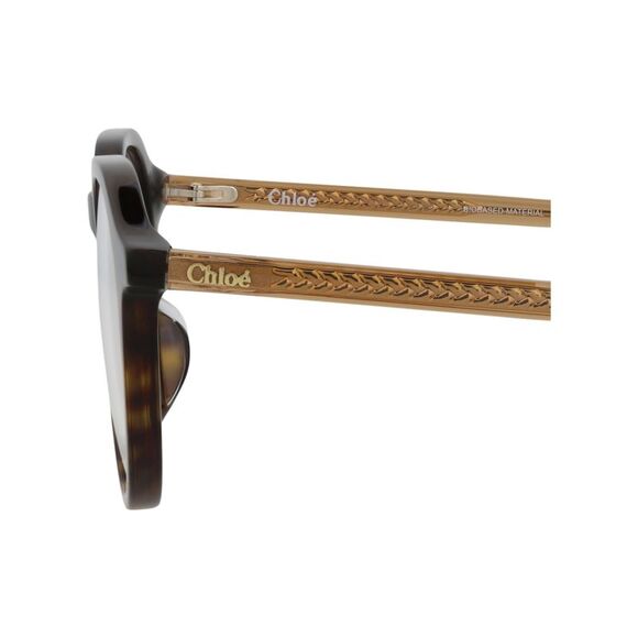 Chloé Round-Frame Bio Acetate Optical Frames Brown Womens - Picture 4 of 6